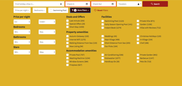 Filtros de búsqueda