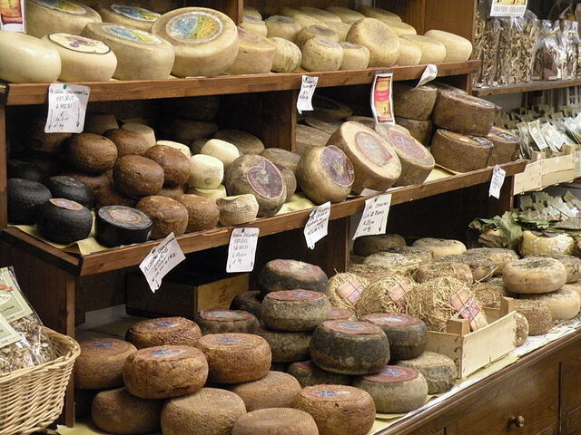 Selección de los quesos de fuertes sabores de Pecorino