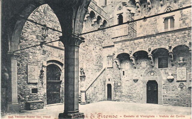 Imagen antigua del Catillo de Vincigliata
