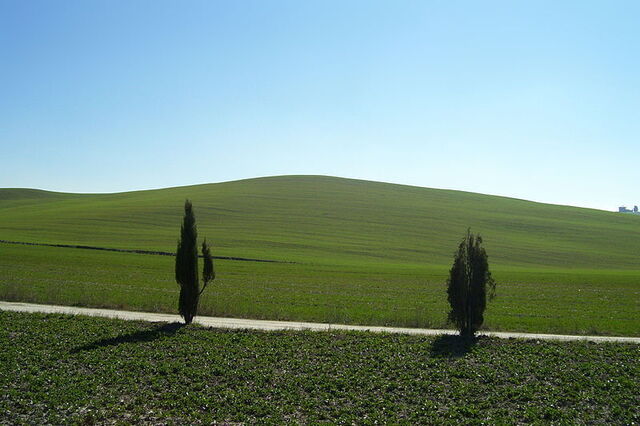 Vista de la carretera de val di orcia