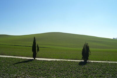 Vista de la carretera de val di orcia
