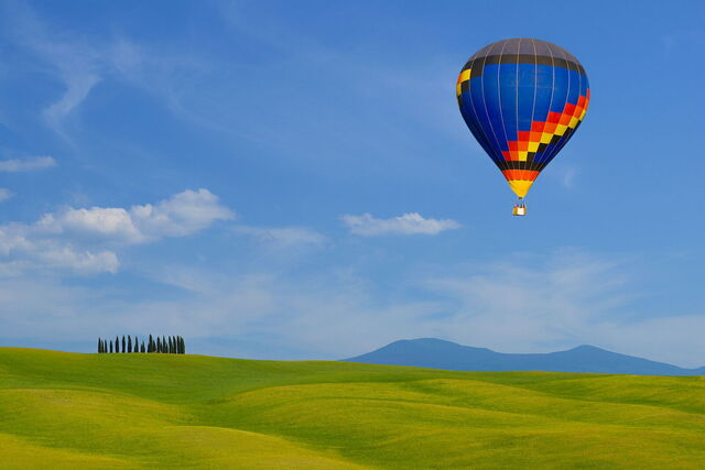 Globo aerostático en la Toscana