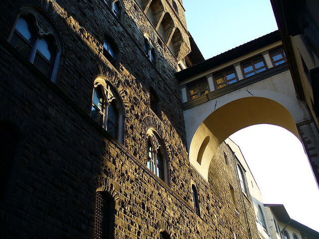 Corredor Vasari que conecta con Palazzo Vecchio