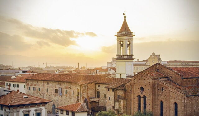 Puesta de sol sobre Prato