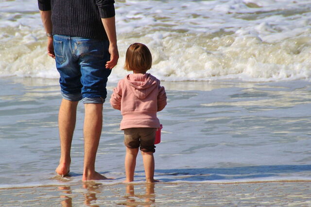 En la playa con niños