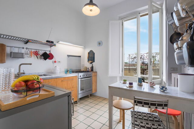 Villa En El Punto De Mira: Orto Botanico Apartamento con terraza y vistas a la cúpula, cocina