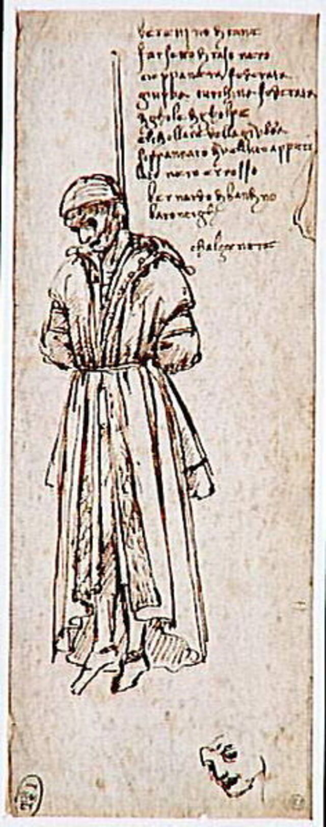 Dibujo de Leonardo Da Vinci del conspirador Pazzi