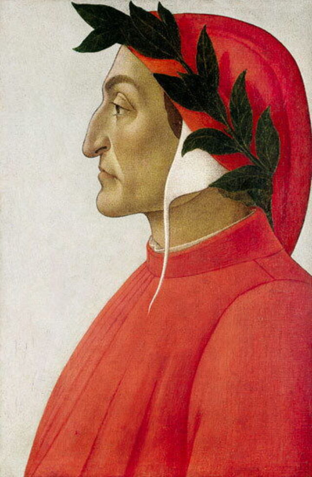 Retrato de Dante por Sandro Botticelli