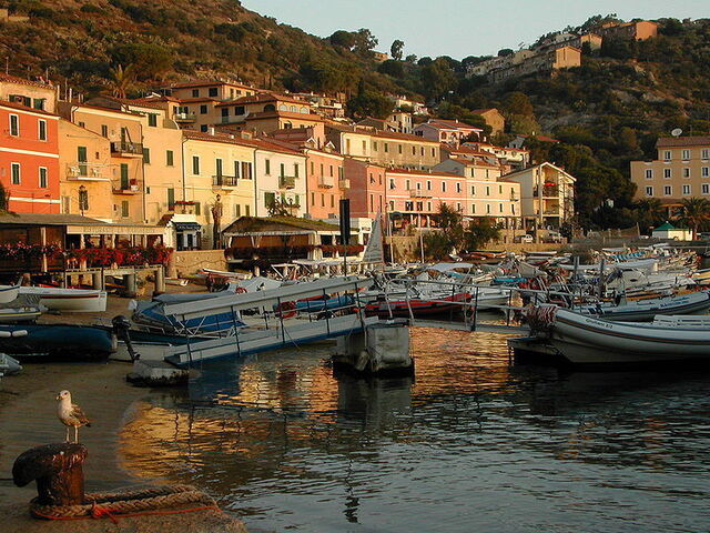 Barcos en el puerto de Giglio