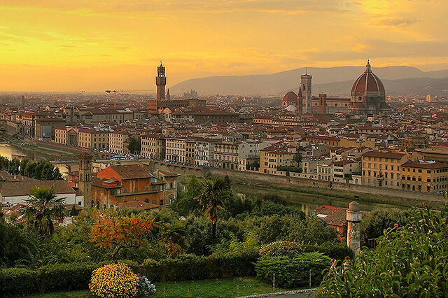 Puesta de sol sobre Florencia