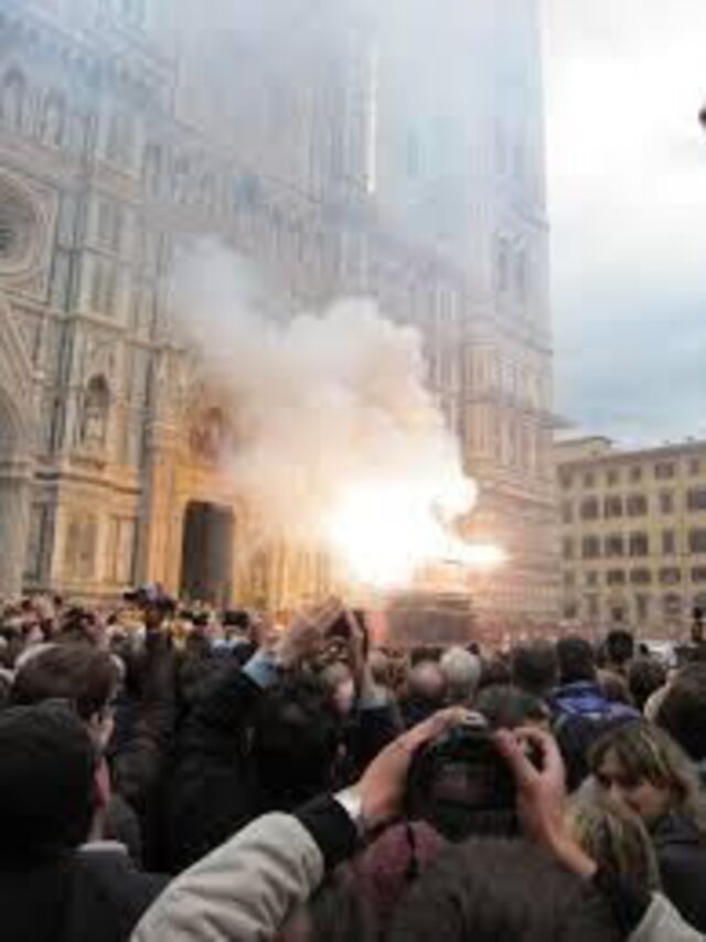 Explosión del carruaje a la entrada del Duomo