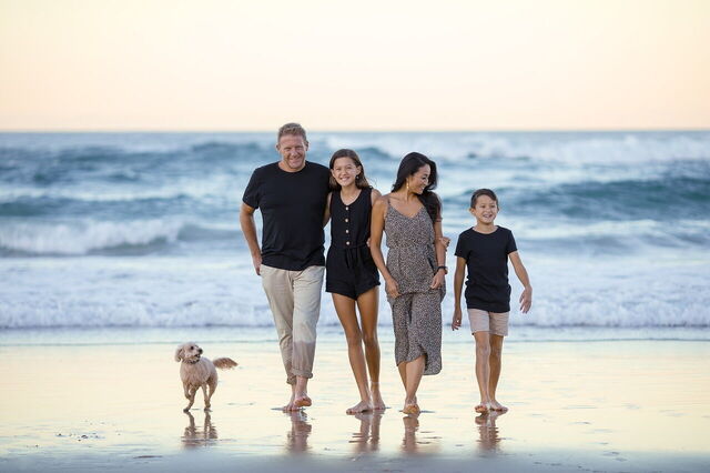 Una familia en la playa