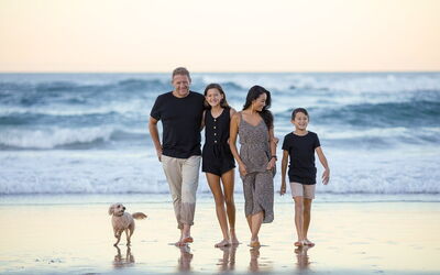 Una familia en la playa