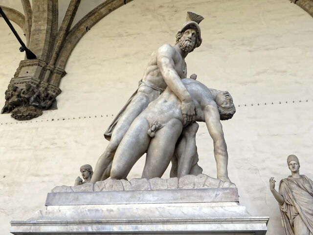 El llamado "Grupo Pasquino" y las esculturas antiguas de la Loggia dei Lanzi