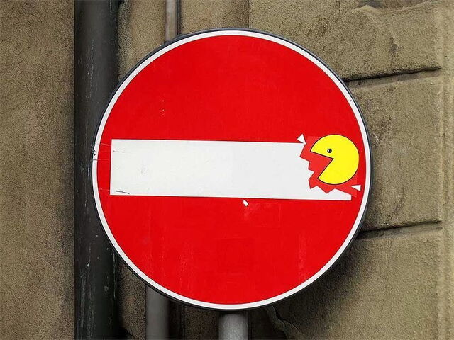 Señal con Pac-man por CLET