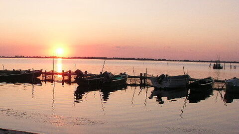 Orbetello Laguna al atardecer