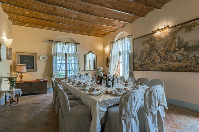 Villa Dei Michelangioli a Brolio, comedor