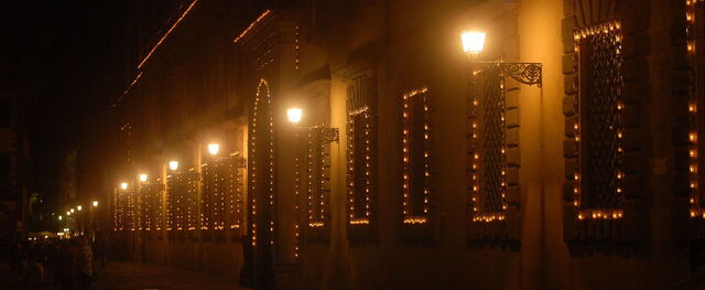 encendido velas edificios