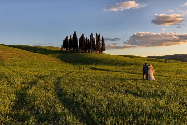 Boda en el campo, Toscana