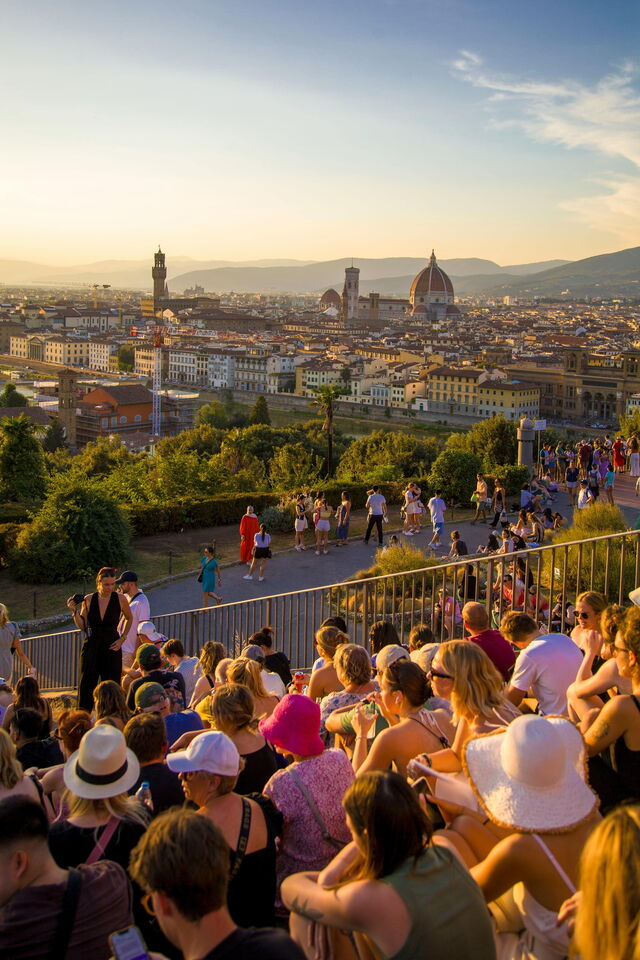 Piazzale Michelangelo, atardecer
