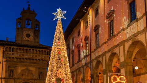 Plaza Grande de Arezzo en Navidad
