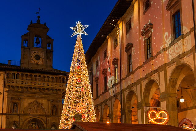 Plaza Grande de Arezzo en Navidad