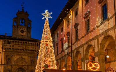 Plaza Grande de Arezzo en Navidad