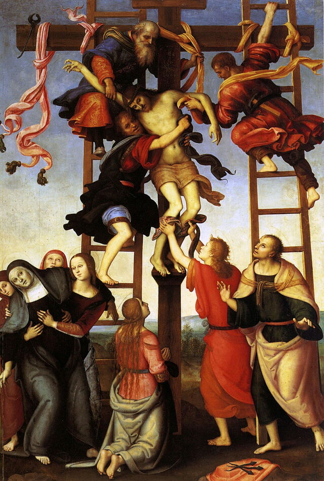 La Deposición de Filippino Lippi, acabada por Perugino