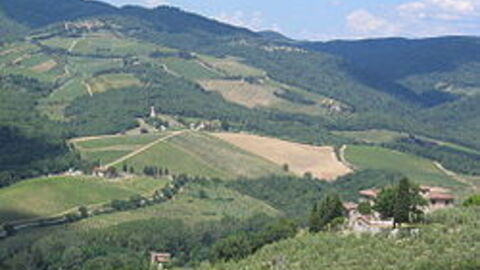 Vista del valle cerca de radda en chianti