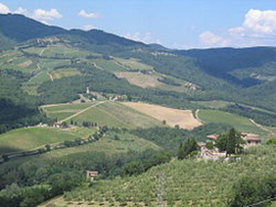 Vista del valle cerca de radda en chianti