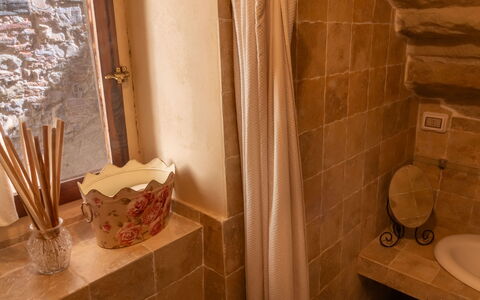 Il Pigionale: Pared, Arreglo De Tubería, Piso, Diseño De Interiores, Baño, Suelo, Lavabo Del Baño, Marrón, Grifo, Encendiendo