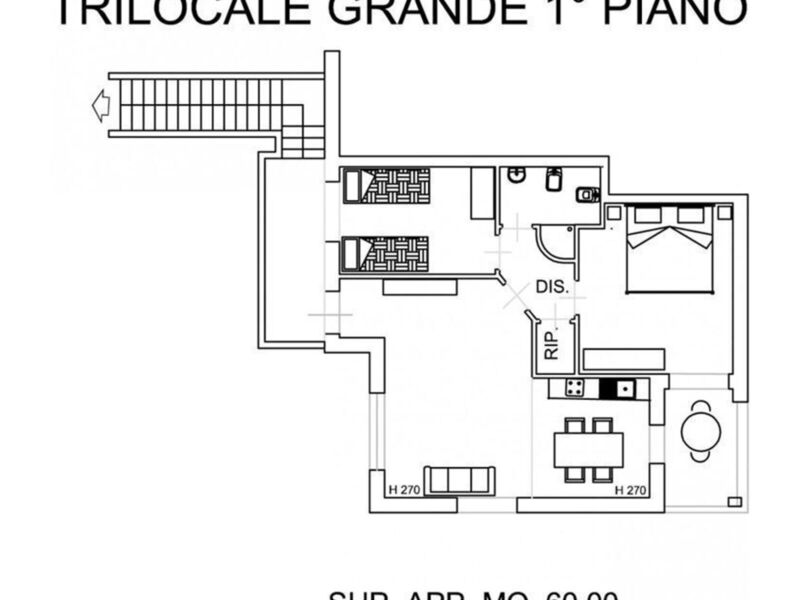 Alojamiento:&nbsp;Trilocale Grande Primo Piano 331v