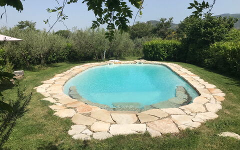 Villa Eleonora: Piscina, Patio Interior, Jardín, Fuente De Agua, Losa, Paisajismo, Mueble Para Exteriores