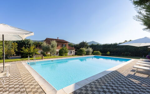 Villa Mimosa: Agua, Cielo, Edificio, Piscina, Planta, Azur, Rectángulo, Arquitectura, Sombra, Cuerpo De Agua