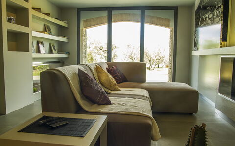 Villa Degli Ulivi: Mueble, Habitación, Diseño De Interiores, Propiedad, Edificio, Habitación, Amarillo, Casa, Casa, Sofá