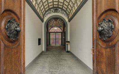 Strada Tornabuoni: Techo, Arquitectura, Edificio, Arco, Puerta, Habitación, Simetría, Diseño De Interiores, Fotografía De Archivo, Atracción Turística