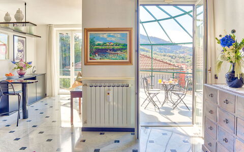 Villa Helvezia - Levanto: Habitación, Propiedad, Azul, Diseño De Interiores, Mueble, Casa, Edificio, Casa, Suelo, Arquitectura