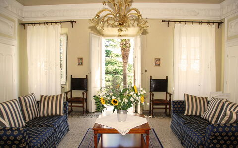 Fubbiano: Sala, Habitación, Diseño De Interiores, Mueble, Propiedad, Edificio, Techo, Amarillo, Casa, Cortina