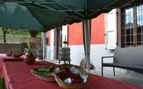 Agriturismo Il Giaggiolo without Pool: Propiedad, Habitación, Patio, Edificio, Sombra, Pabellón, Mesa, Tienda, Mueble, Casa