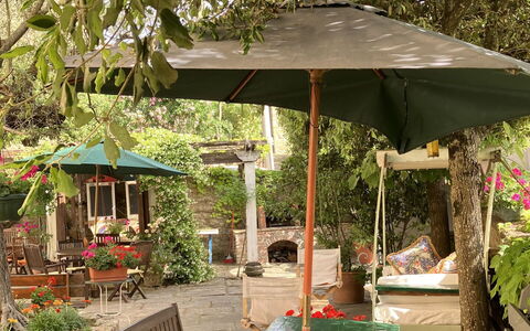 Villa Toppani Del Sodo: Planta, Planta De La Comunidad, Sombra, Botánica, Mueble Para Exteriores, Mesa, Flor, Árbol, Mesa Al Aire Libre, Ocio