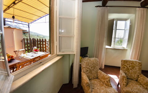 Alla Collina Del Sole: Mueble, Ventana, Edificio, Madera, Sala, Diseño De Interiores, Sombra, Lámpara, Sofá, Cortina