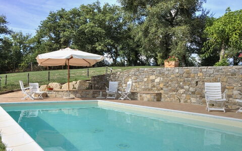 Villa Di Gaiole: Agua, Planta, Piscina, Cielo, Azur, Árbol, Silla, Sombra, Nube, Cuerpo De Agua