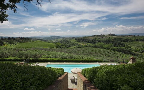 Chianti Fornace 1: Nube, Cielo, Agua, Planta, Los Recursos Hídricos, Paisaje Natural, Vegetación, Árbol, Piscina, Hierba
