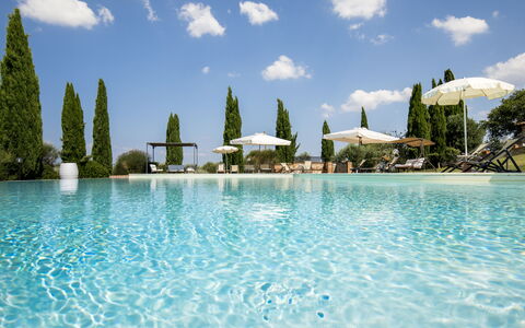 Villa Sulle Crete: Agua, Nube, Cielo, Propiedad, Azur, Planta, Árbol, Piscina, Ocio, Agua