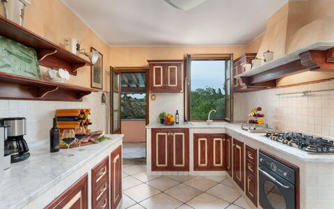 Villa Morellino: Gabinetes, Mostrador, Propiedad, Mueble, Estufa De Cocina, Cocina, Madera, Electrodoméstico, Diseño De Interiores, Aparato De Cocina