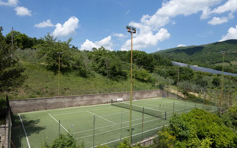 Il Mulino Di Vogognano - Subbiano, Private Pool, J: Nube, Cielo, El Terreno Del Lote, Equipo Deportivo, Cerca, Hierba, Ocio, Paisaje, Árbol, Pista De Tenis