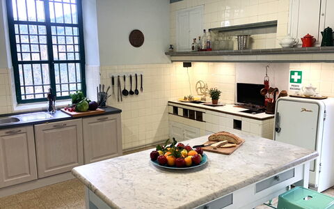 Massarosa Front Lake, The Gargoyles: Cocina, Mostrador, Aparato De Cocina, Gabinetes, Piso, Fregadero, Diseño De Interiores, Mueble, Estufa De Cocina, Lavabo