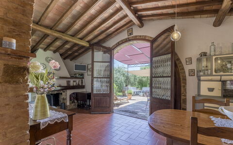 Casa Anita - Castellina In Chianti - Granaio, Tosc: Planta, Mueble, Propiedad, Mesa, Marco, Silla, Madera, Diseño De Interiores, Planta De Casa, Suelo