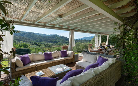 Luxury Green Marignana Villa, Versilia, Pool, Ac,: Propiedad, Mueble, Planta, Sombra, Diseño De Interiores, Silla, Mueble Para Exteriores, Ocio, Bienes Raíces, Árbol