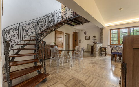 Casa Di Luca, Pool, Castelnuovo Berardenga: Propiedad, Madera, Diseño De Interiores, Edificio, Salón, Escalera, Piso, Suelo, Sala, Bienes Raíces